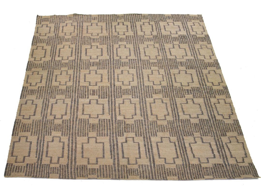 Modern Dhurrie Natural Jute Rug 13 X 16