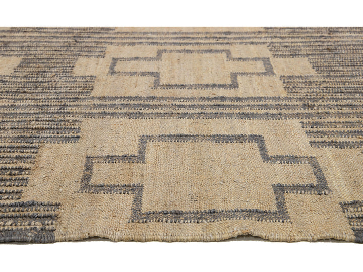Modern Dhurrie Natural Jute Rug 13 X 16