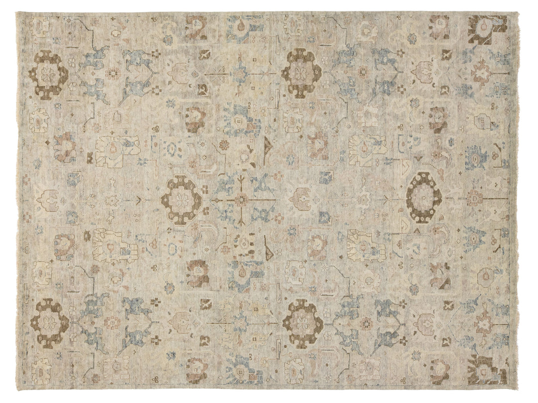 Modern Oushak Wool Rug 10 X 14