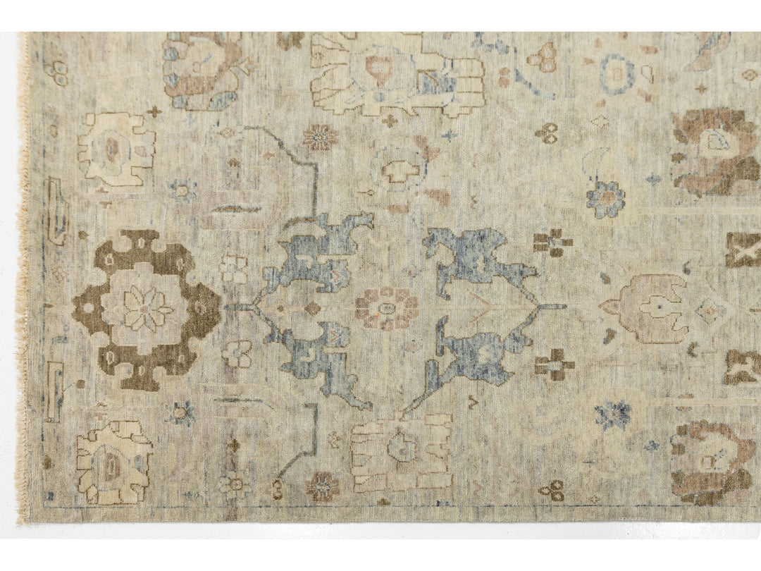 Modern Oushak Wool Rug 10 X 14