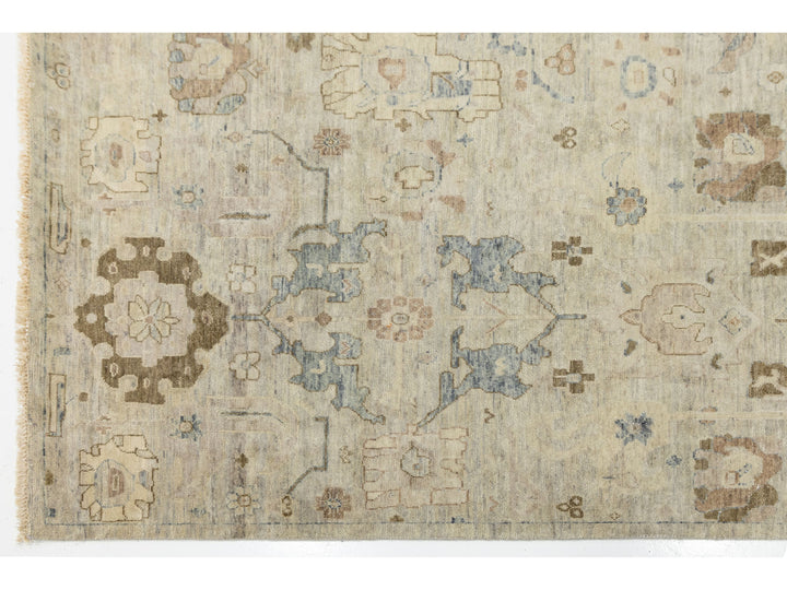 Modern Oushak Wool Rug 10 X 14