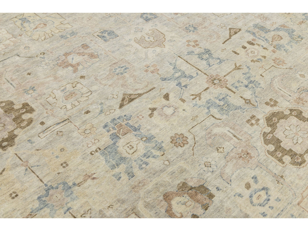Modern Oushak Wool Rug 10 X 14