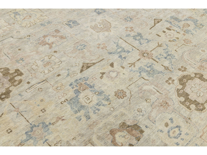 Modern Oushak Wool Rug 10 X 14