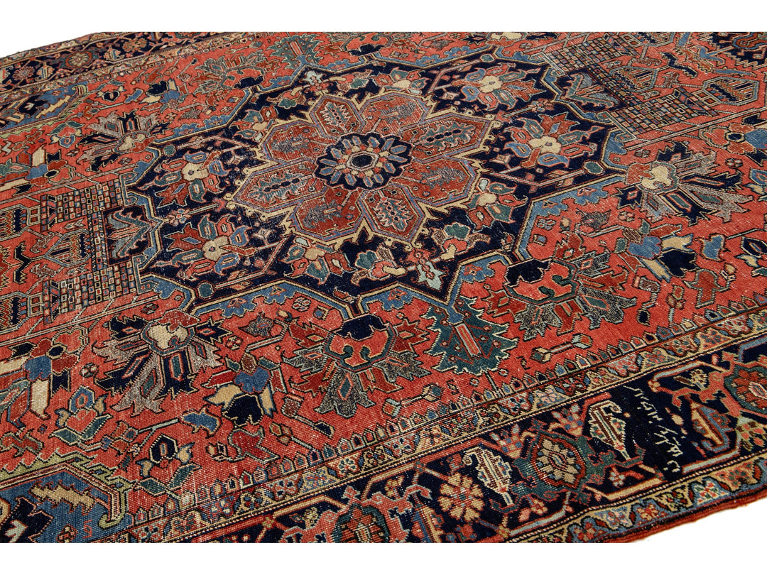 Antique Persian Heriz  Wool Rug 8 x 12