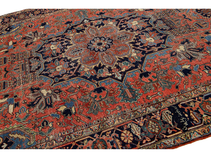 Antique Persian Heriz  Wool Rug 8 x 12