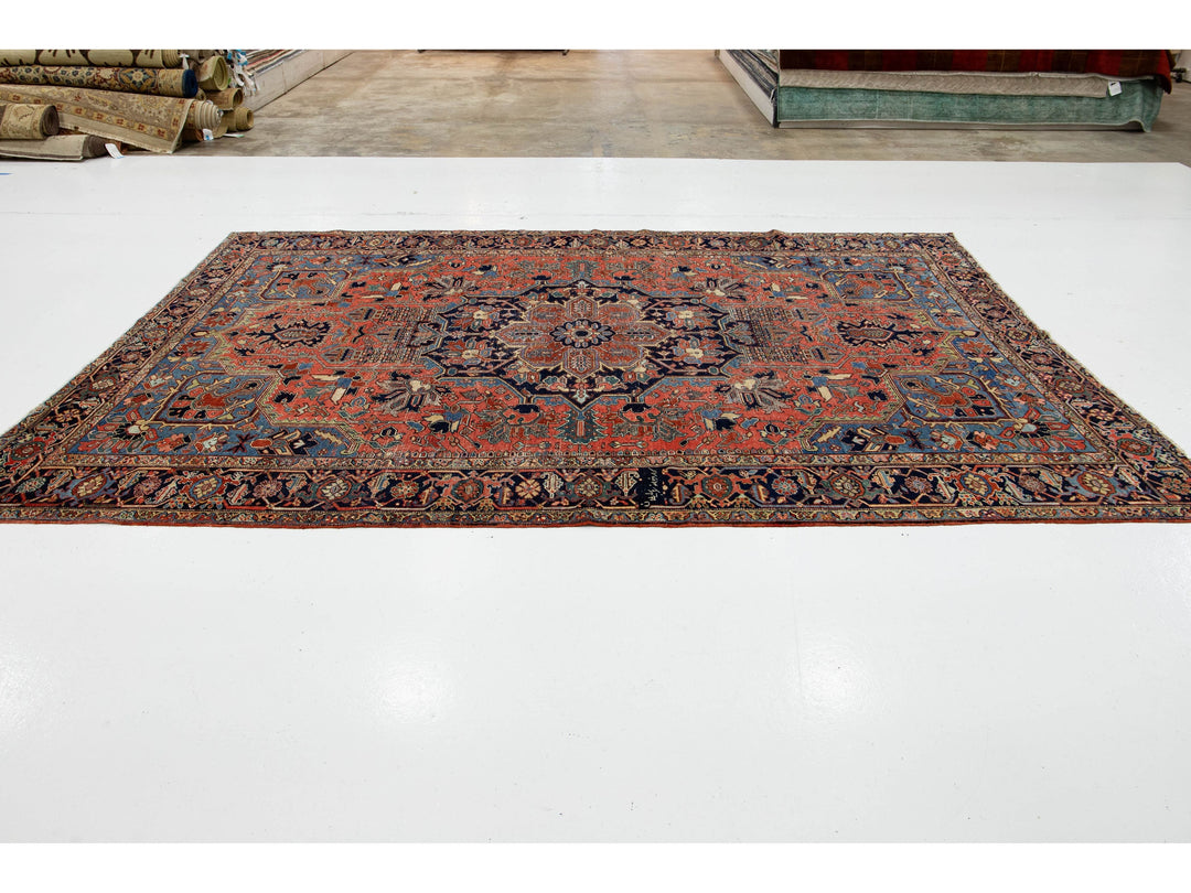 Antique Persian Heriz  Wool Rug 8 x 12