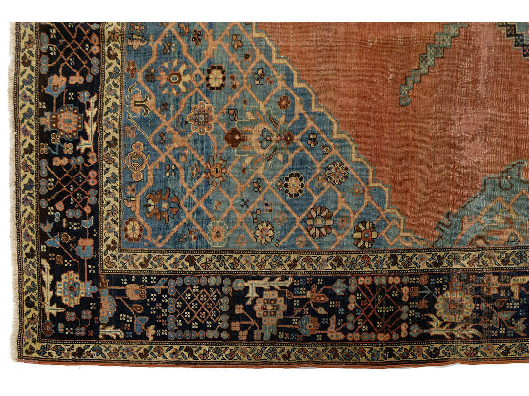 Antique Serapi Wool Rug 8 X 13