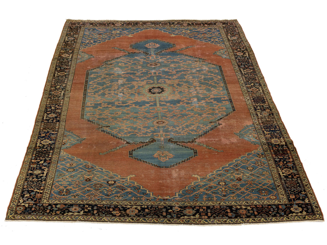 Antique Serapi Wool Rug 8 X 13