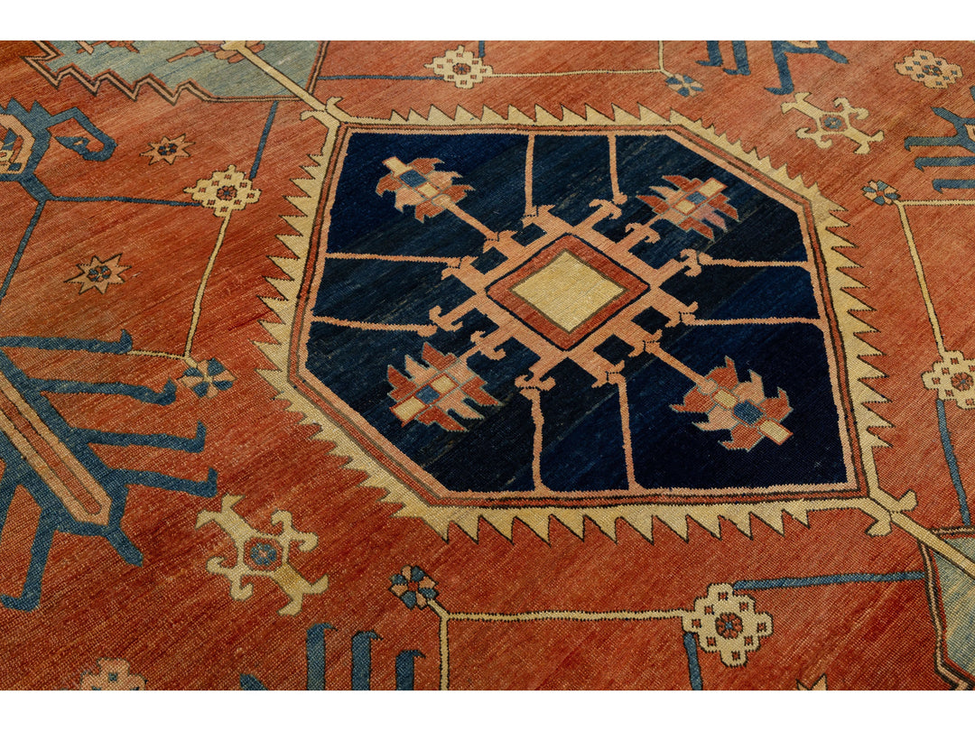 Antique Serapi Wool Rug 10 X 13