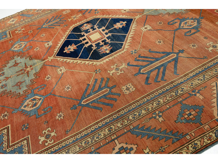 Antique Serapi Wool Rug 10 X 13