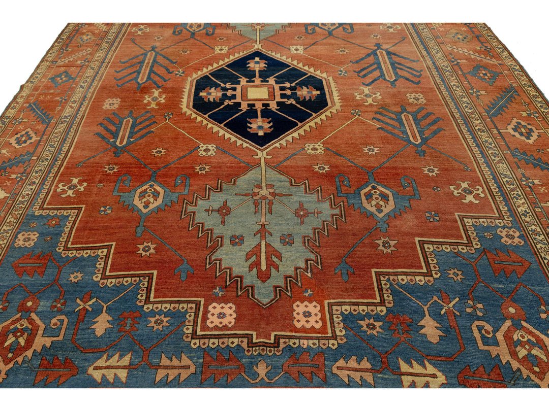 Antique Serapi Wool Rug 10 X 13