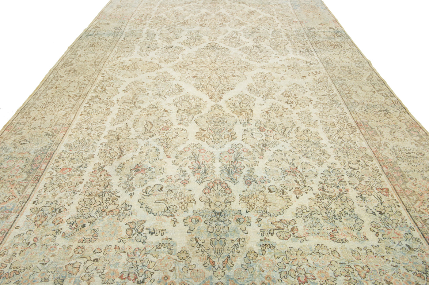 Antique Mahal Wool Rug 9 X 15