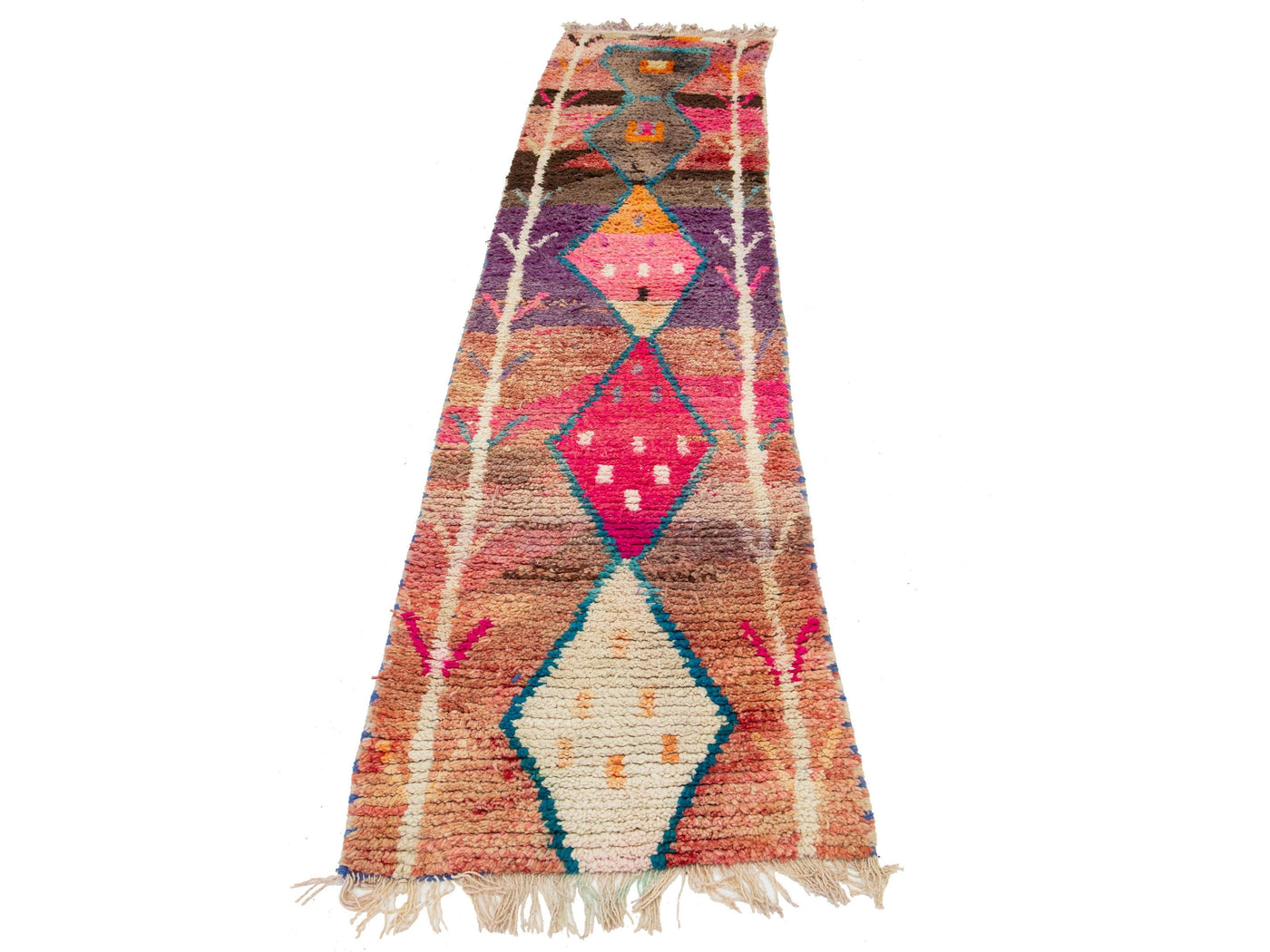 Modern Moroccan Wool Runner 2 X 9