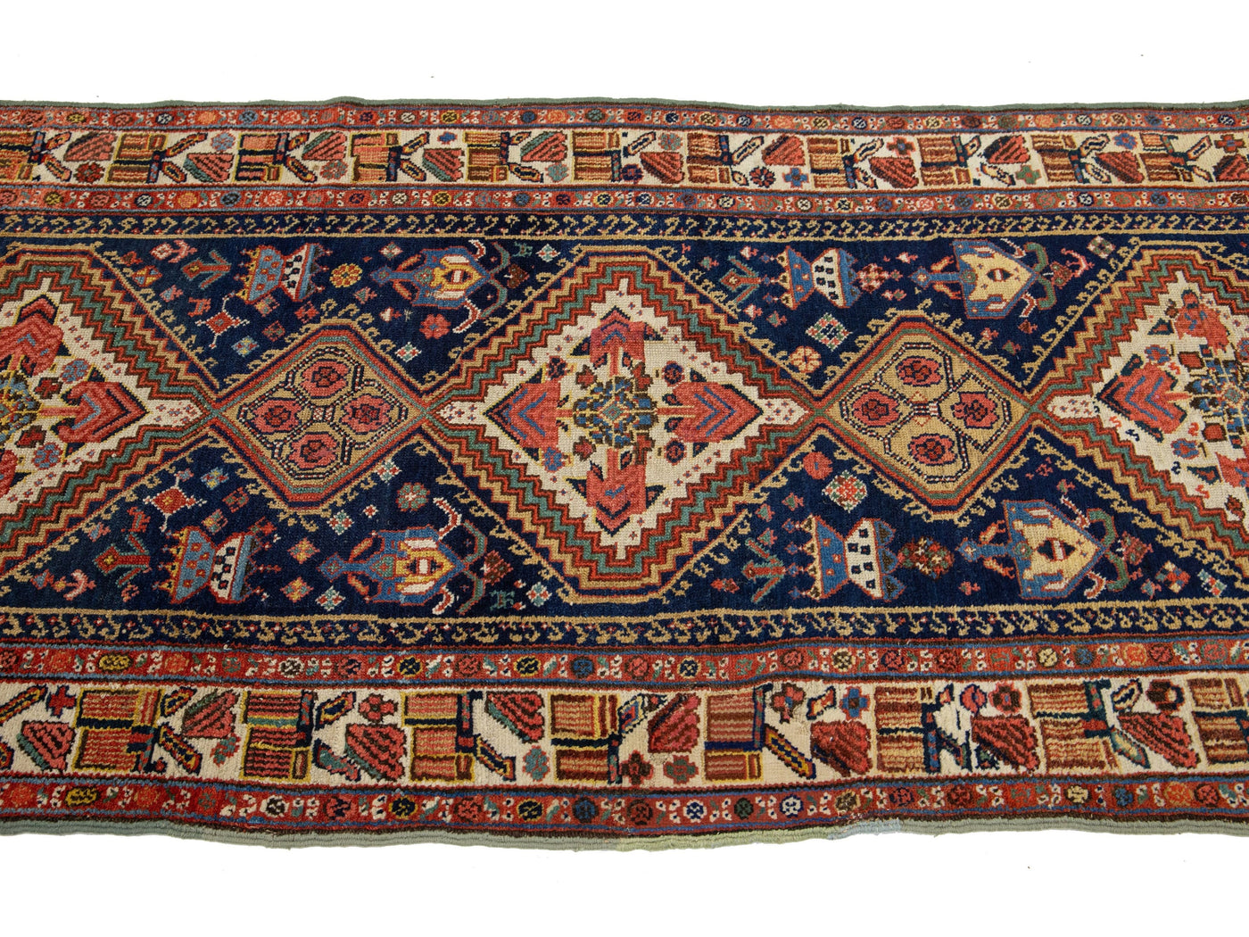 Antique Kurdish Wool Runner 3 X 12