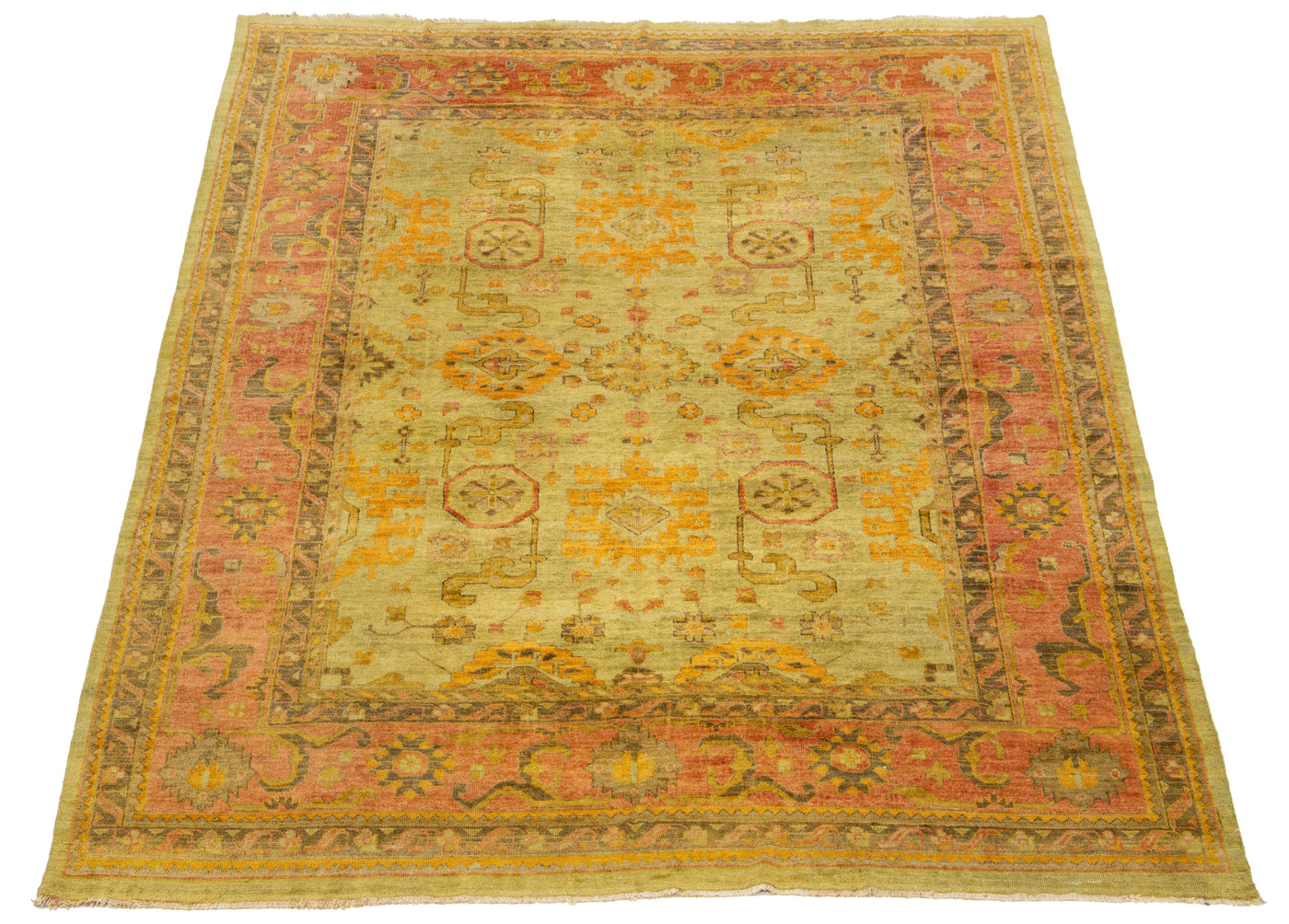 Vintage Turkish Oushak Wool Rug 10 X 14