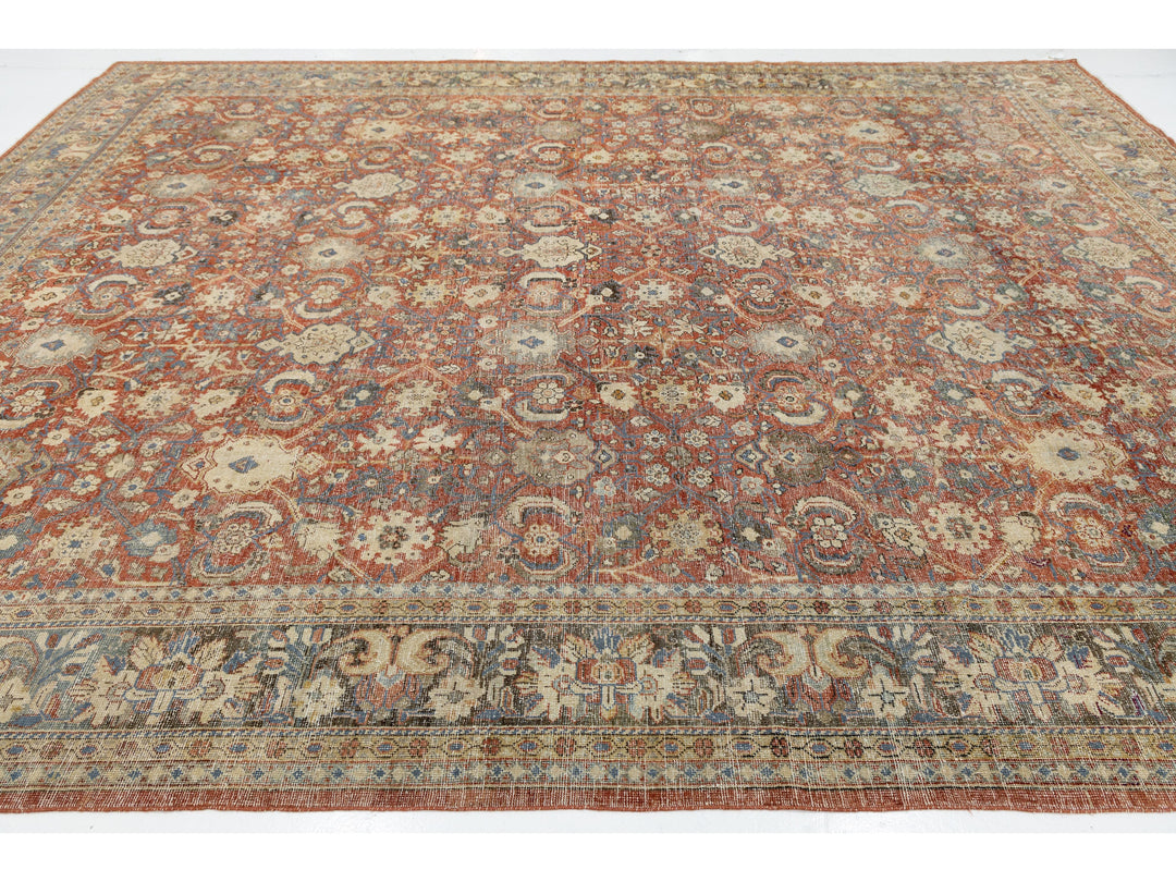 Antique Mahal Wool Rug 11 X 14
