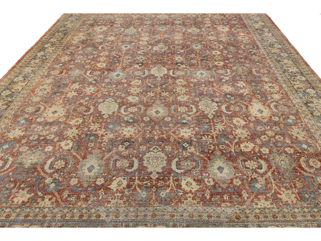 Antique Mahal Wool Rug 11 X 14