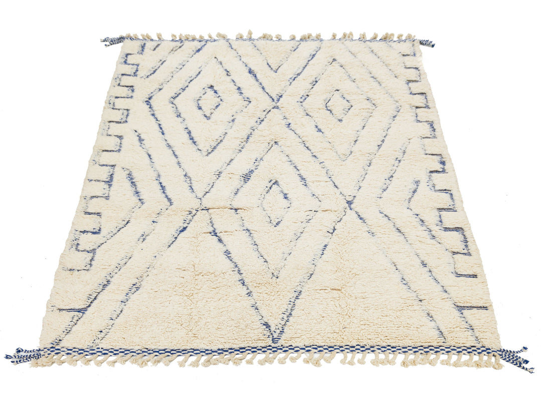 Modern Moroccan Wool Rug 7 X 10