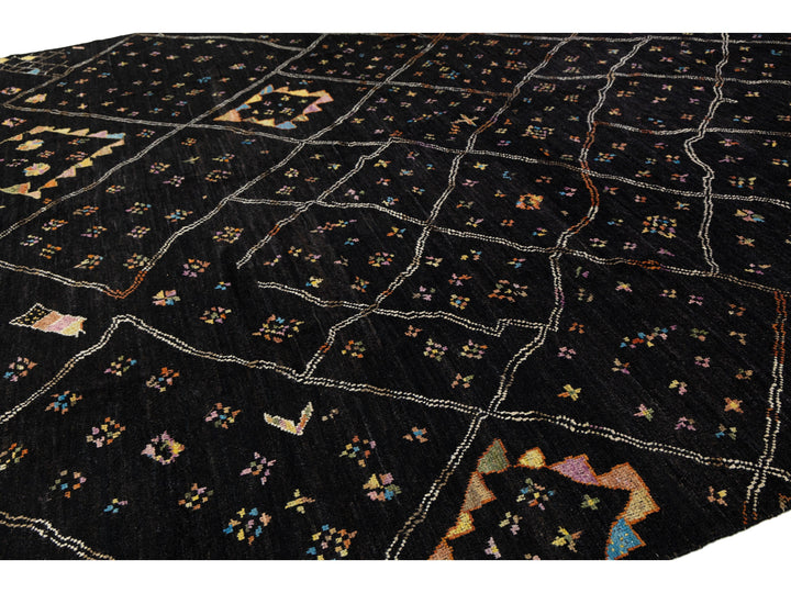 Modern Moroccan Wool Rug 12 X 15