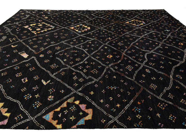 Modern Moroccan Wool Rug 12 X 15