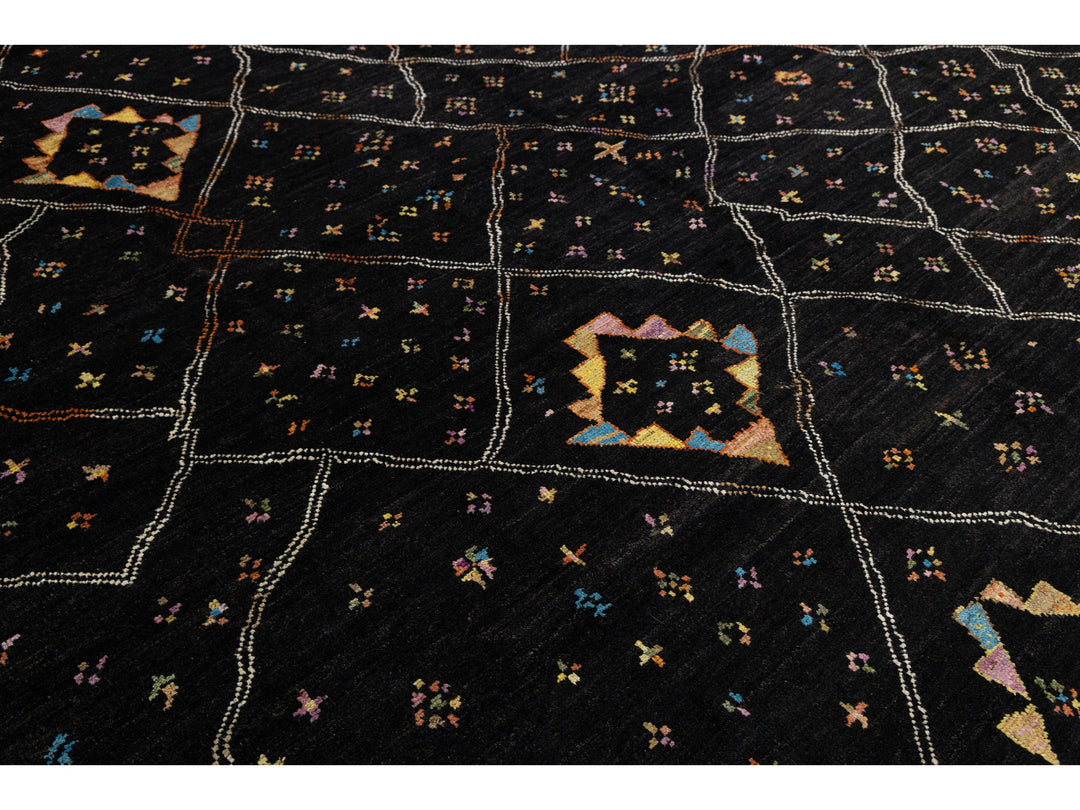 Modern Moroccan Wool Rug 12 X 15