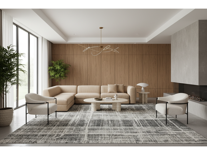 Modern Wool and Viscose Rug 12 X 15