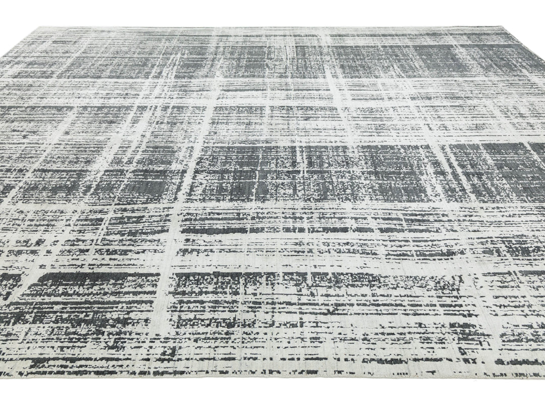 Modern Wool and Viscose Rug 12 X 15