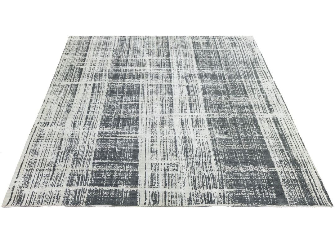 Modern Wool and Viscose Rug 12 X 15