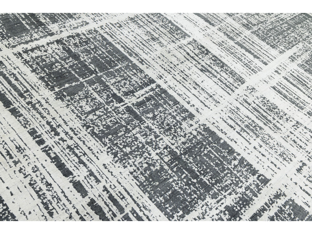 Modern Wool and Viscose Rug 12 X 15