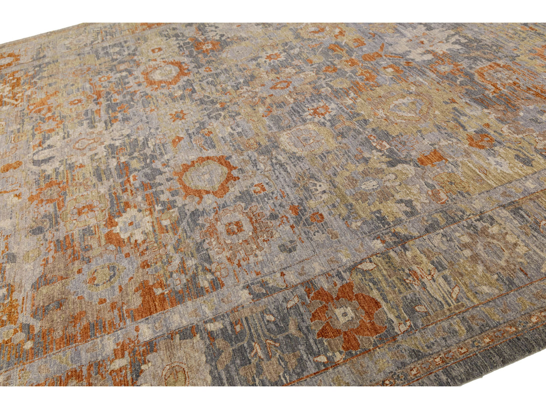 Contemporary Oushak Wool Rug 12 X 15