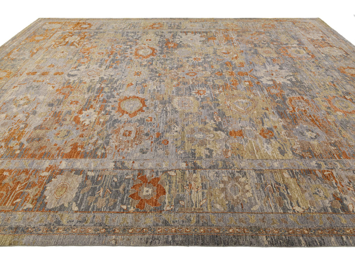 Contemporary Oushak Wool Rug 12 X 15