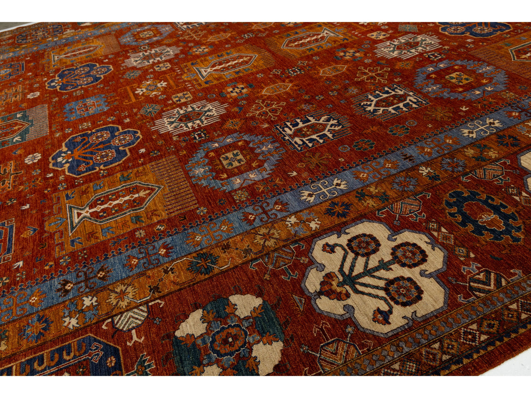 Modern Turkmen Wool Rug 17 X 21