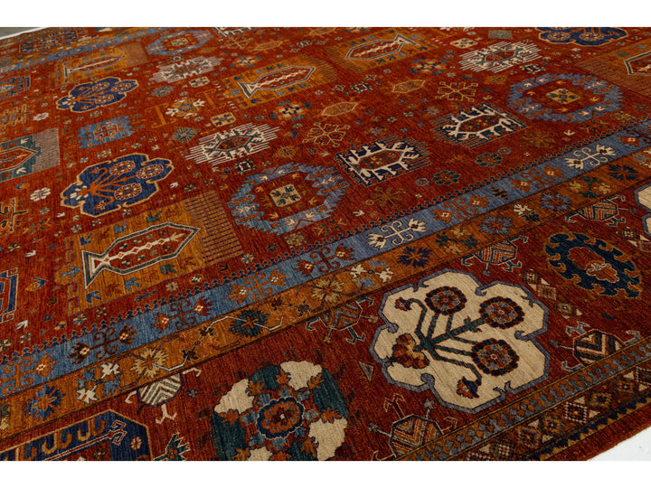 Modern Turkmen Wool Rug 17 X 21