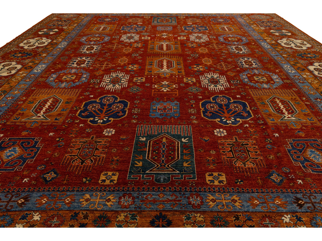 Modern Turkmen Wool Rug 17 X 21