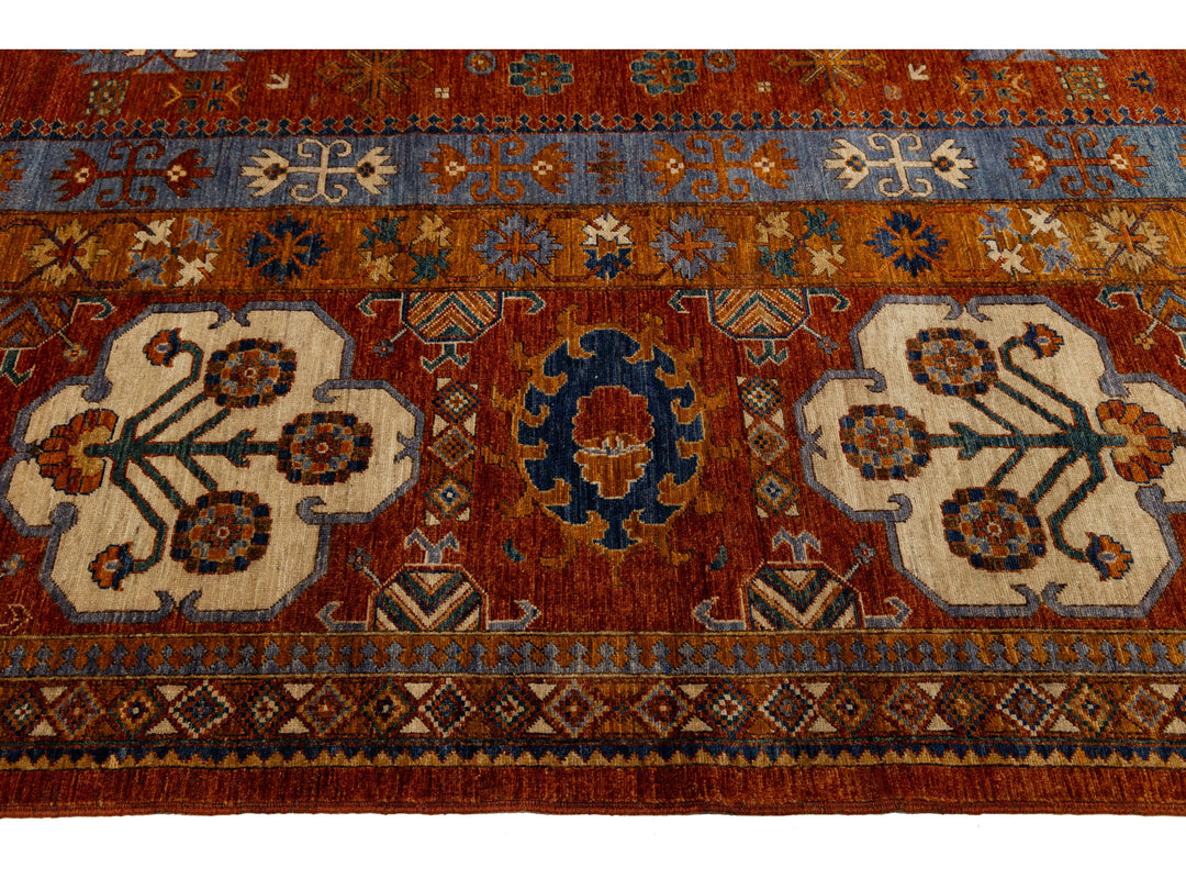 Modern Turkmen Wool Rug 17 X 21