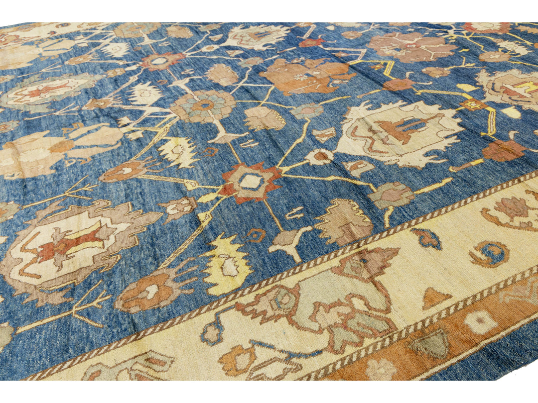 Modern Turkish Oushak Wool Rug 16 X 26