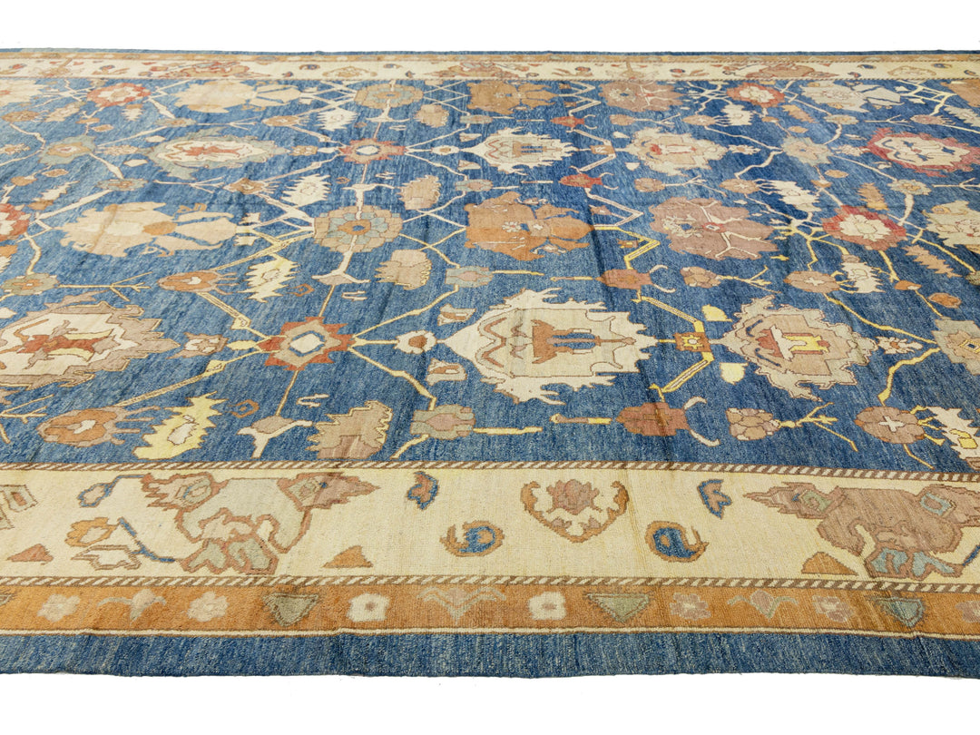 Modern Turkish Oushak Wool Rug 16 X 26