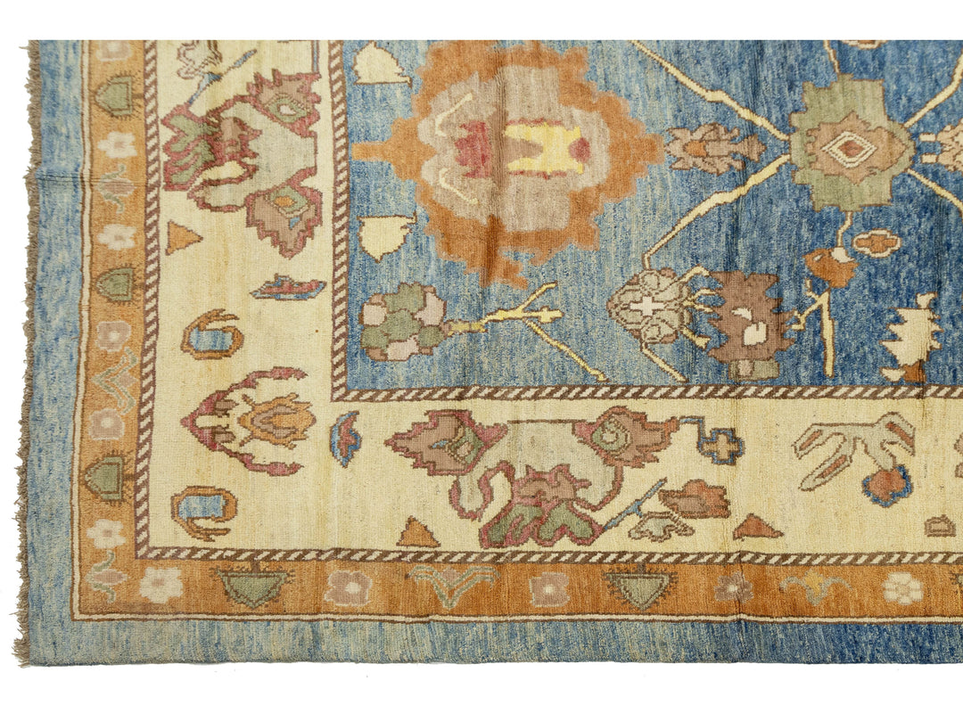Modern Turkish Oushak Wool Rug 16 X 26