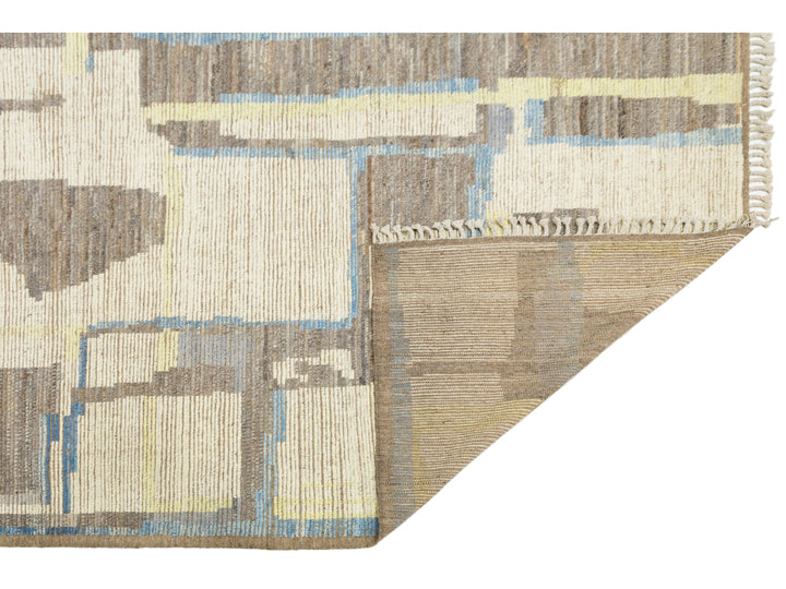 Modern Moroccan Wool Rug 10 X 13