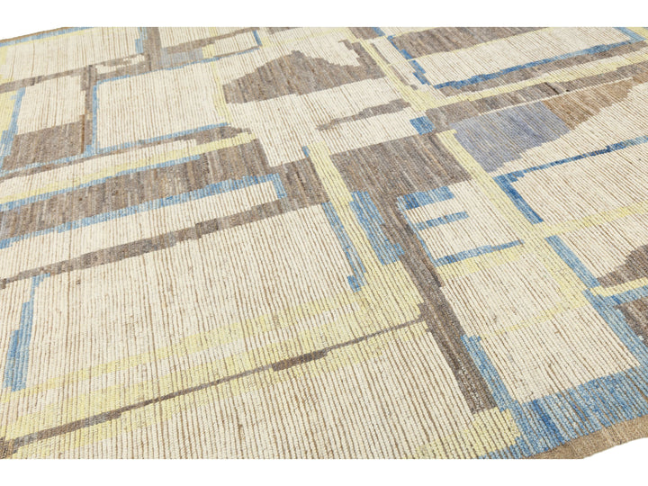 Modern Moroccan Wool Rug 10 X 13