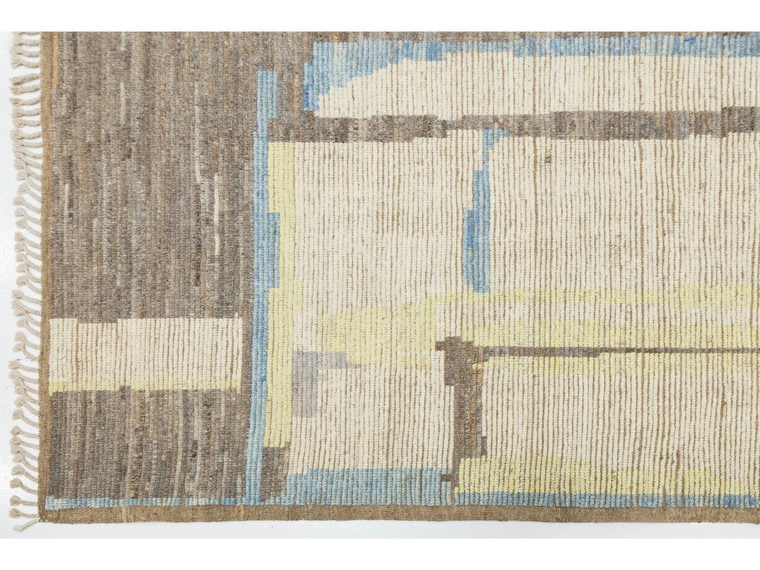 Modern Moroccan Wool Rug 10 X 13