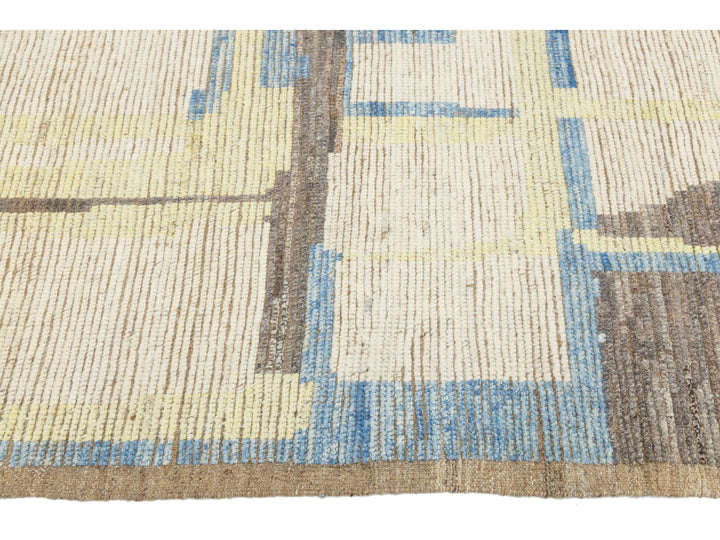 Modern Moroccan Wool Rug 10 X 13