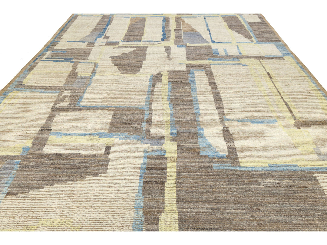 Modern Moroccan Wool Rug 10 X 13