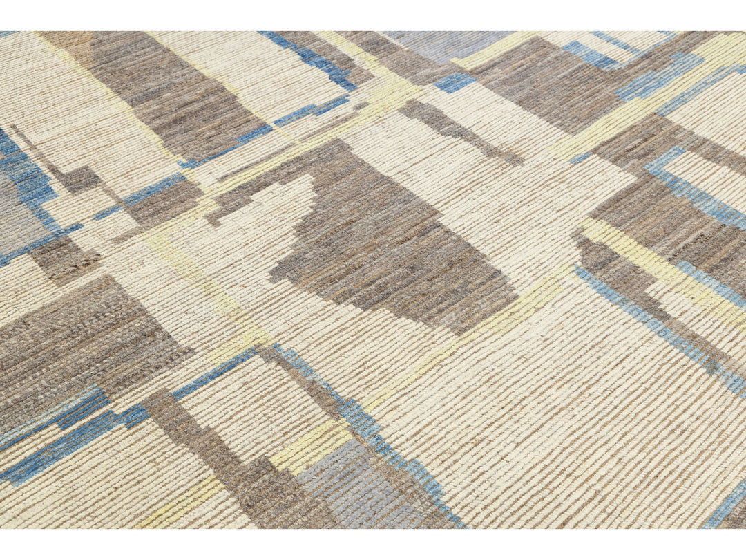 Modern Moroccan Wool Rug 10 X 13