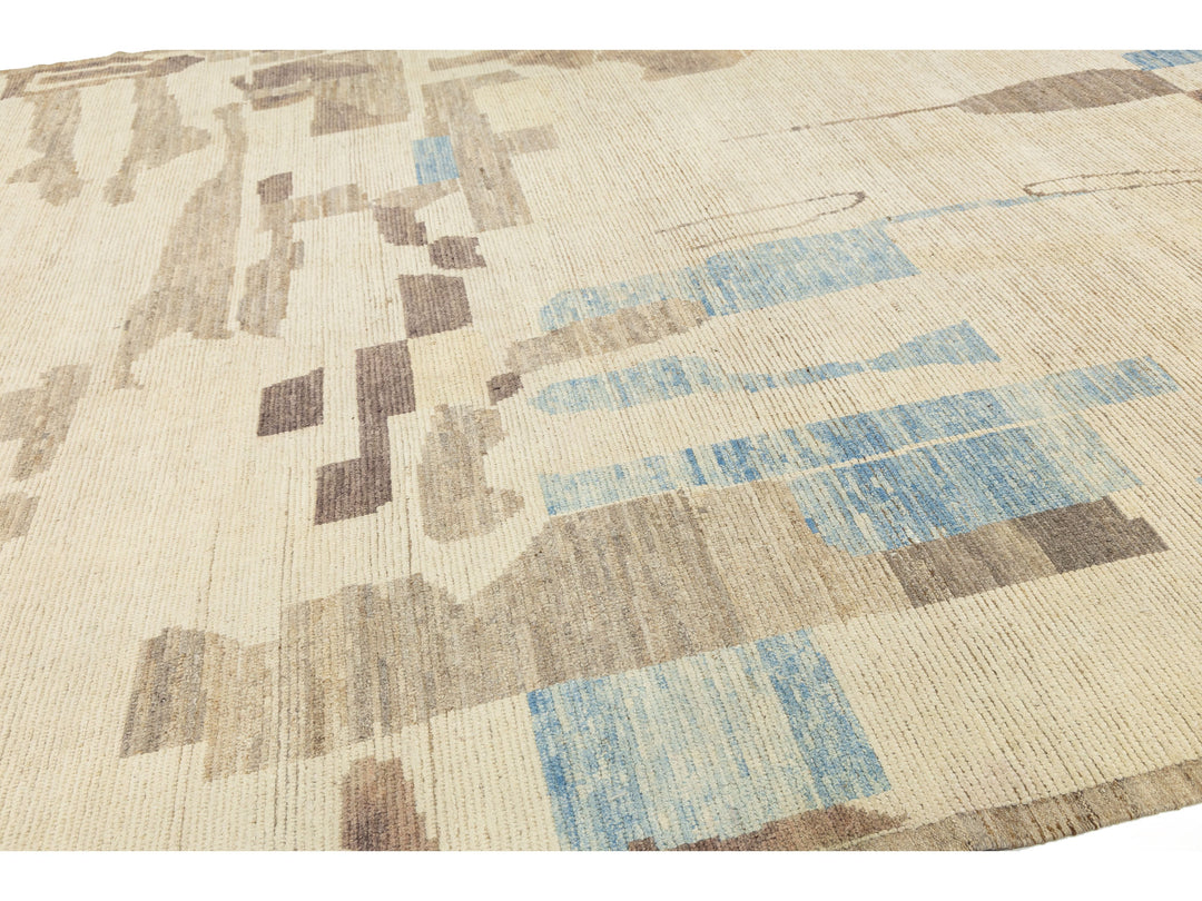 Modern Moroccan Wool Rug 9 X 12