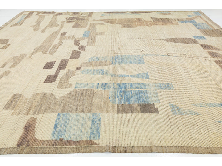 Modern Moroccan Wool Rug 9 X 12