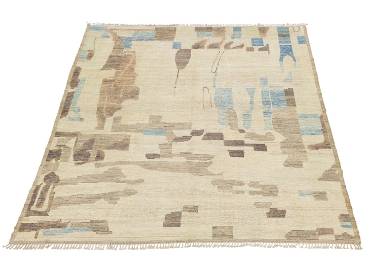 Modern Moroccan Wool Rug 9 X 12
