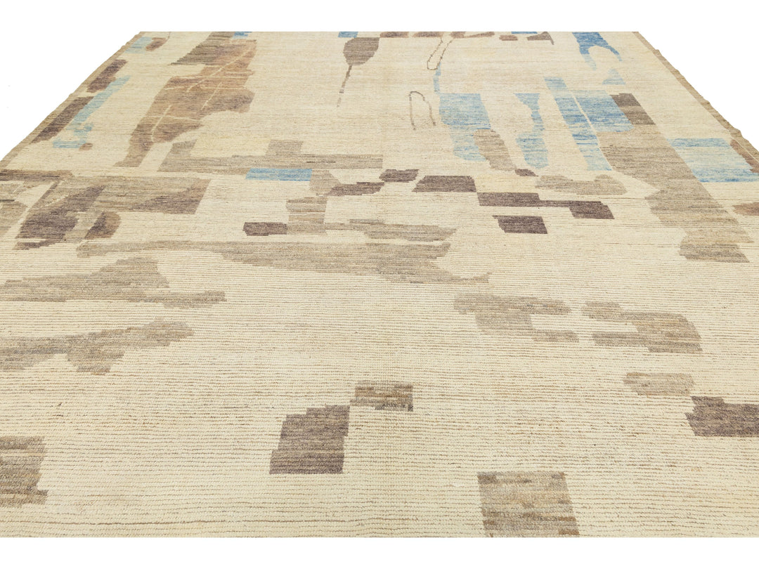 Modern Moroccan Wool Rug 9 X 12