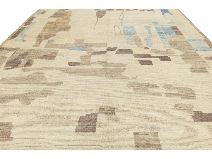 Modern Moroccan Wool Rug 9 X 12