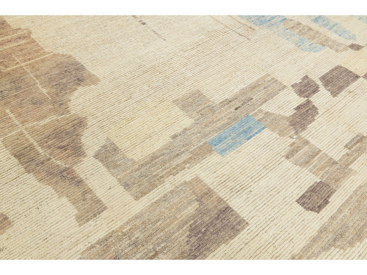 Modern Moroccan Wool Rug 9 X 12